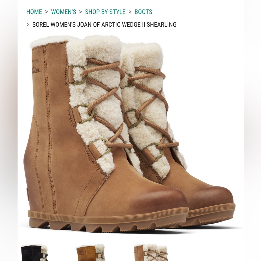Sorel Womens  Joan of arc wedge shearling boot
